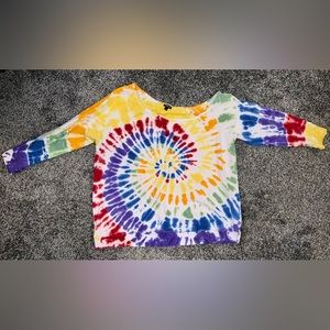 Plus size Off-shoulder Tie Dye Sweatshirt